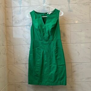 Boden Green Sheath Mini Dress V-Neck Sleeveless